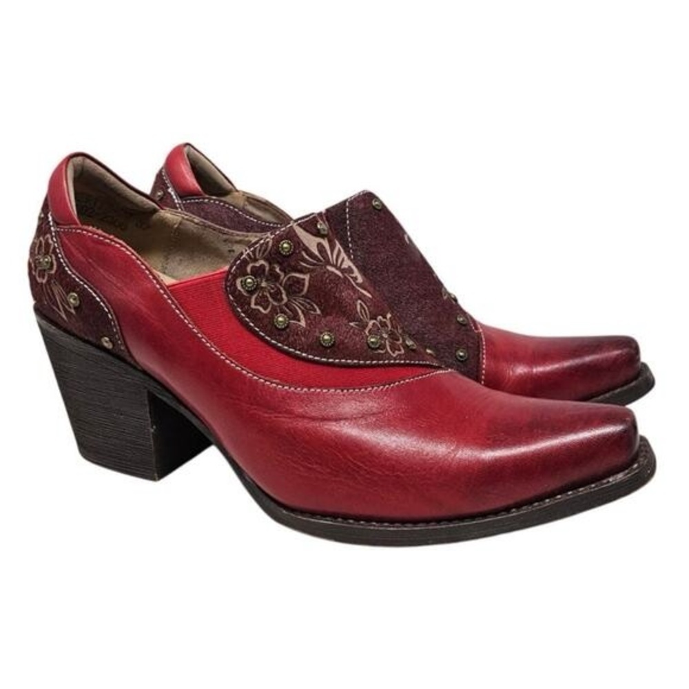 Spring Step L'Artiste 40 Empowerite Hair-On-Hide Ankle Boot Burgundy Western